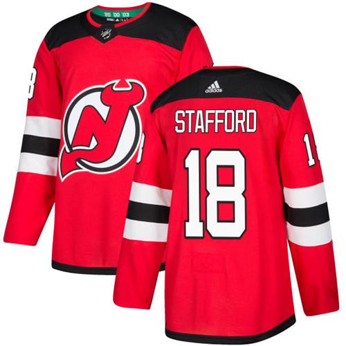 Adidas Men New Jersey Devils 18 Drew Stafford Red Home Authentic Stitched NHL Jersey